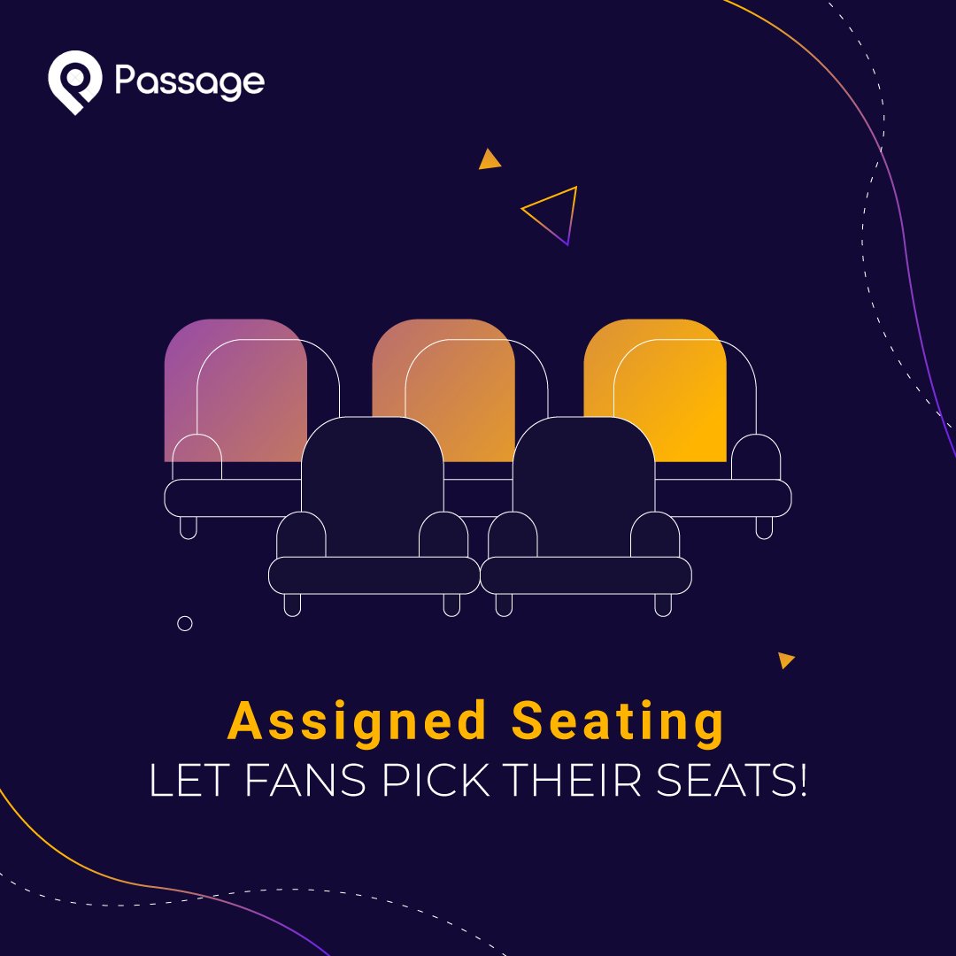 GoPassage's tweet photo. Our Assigned Seating feature puts your guests in control: they're able to select the exact seats they want when purchasing tickets to your event. PLUS, it gives you the ability to charge more for premium seats🪑.
#Passage #EventTicketing #Events #AssignedSeating https://t.co/cAZvzsTby0