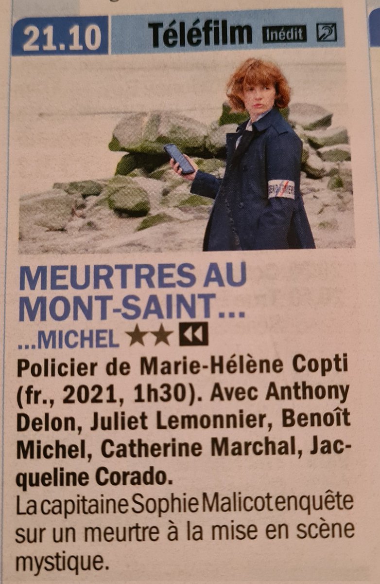 Sandrine2214's tweet photo. @cathmarchal_off 💜 dans "Meurtres au Mont Saint-Michel" 🔽
Articles tirés des magazines #tvgrandeschaines et #teleprogrammes 😉
Vivement le samedi 15 janvier 🤩 https://t.co/zeWiRrgQdb