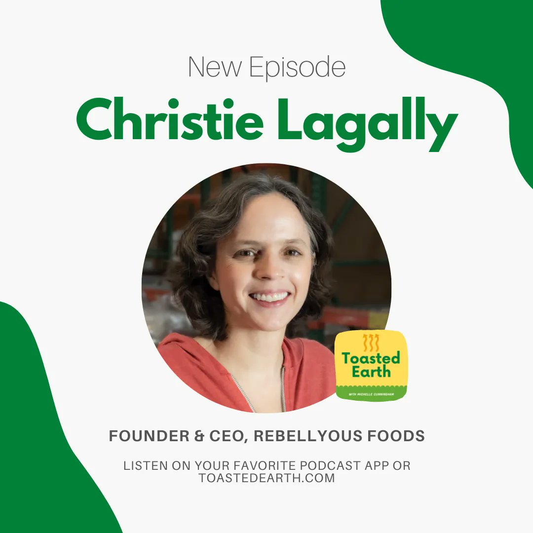 Episode 27 of Toasted Earth featuring Christie Lagally, Founder &amp; CEO of <a href="/RebellyousFoods/">Rebellyous</a>, is now available!

Tune in to hear about the #plantbased meat market, why it can't keep up with demand and how Rebellyous Foods will fix that with their new #foodproduction equipment.