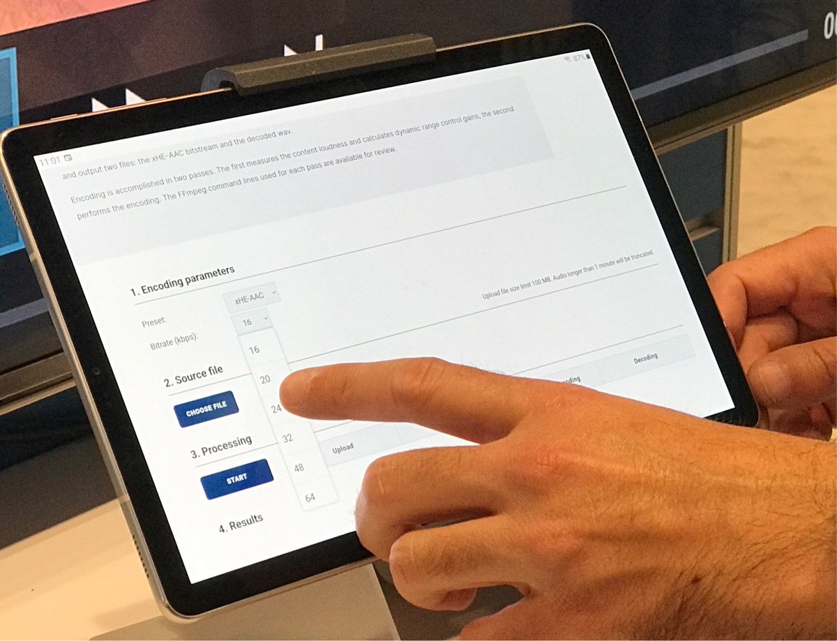 MainConcept's tweet photo. Hot update from the #CES2022 show floor 🔥🎵🎧. Stop by @Fraunhofer booth #17093 this week to learn what's new with #AAC and try out the MainConcept #xHE-AAC content creation test service. https://t.co/Tp0ulx3kiO