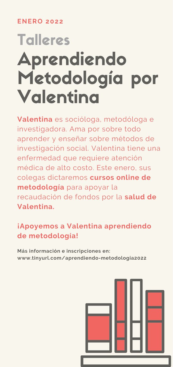 monica_gerber's tweet photo. Acompáñanos en estos talleres de metodología para recaudar fondos para gastos en salud de nuestra queridísima compañera, colega y amiga @valentiandrade. 

¡Apoyemos a Valentina aprendiendo de metodología! 

Inscripciones en https://t.co/FMXfHctHSJ 

Favor RT https://t.co/xqTBhwzVbX