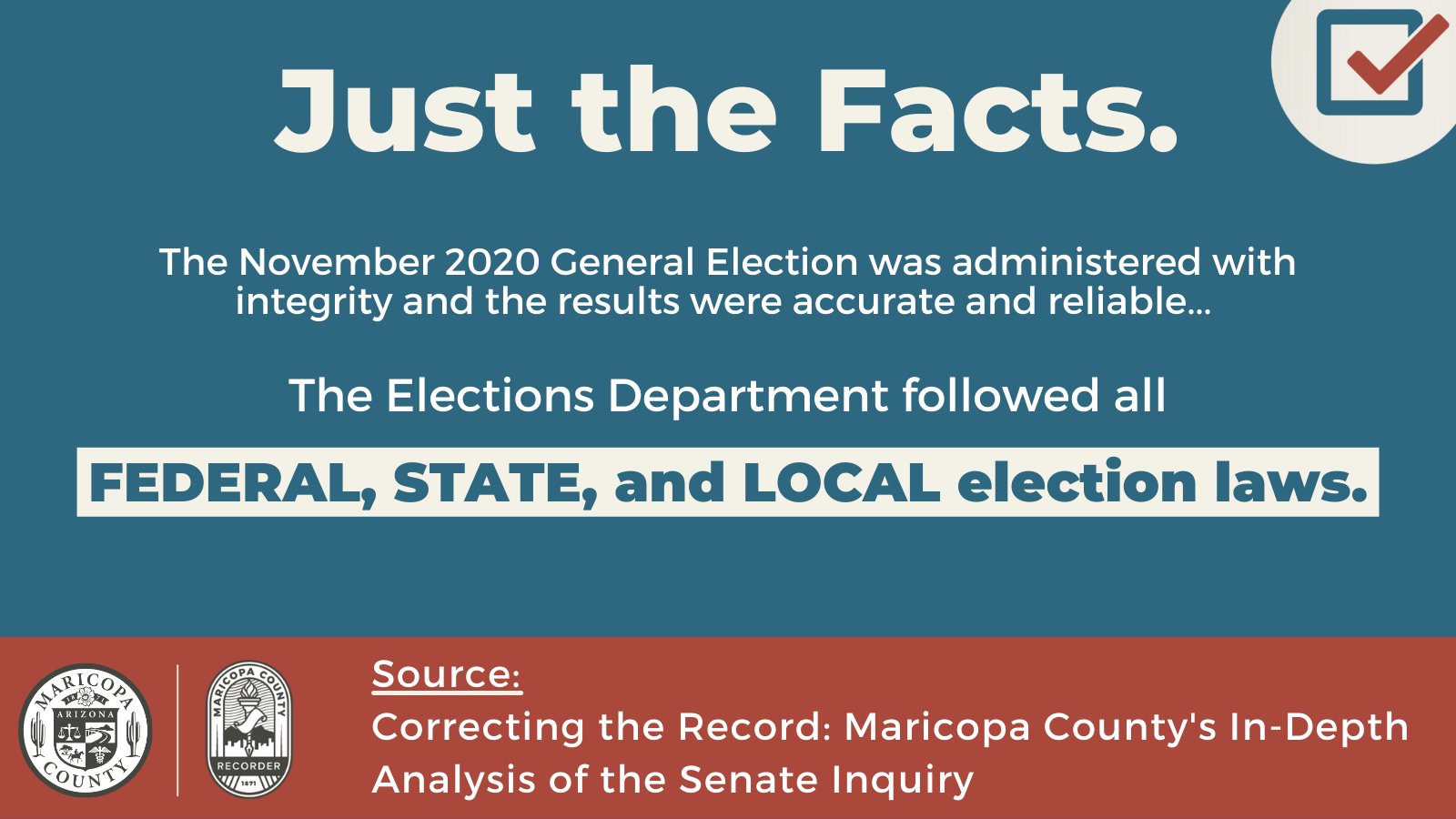 Maricopa County on Twitter "CORRECTING THE RECORD ON NOV. 2020