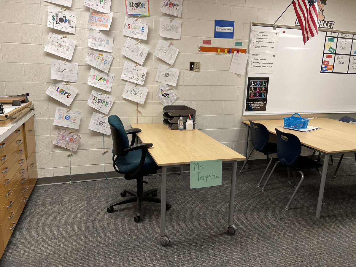 tmaynard5's tweet photo. Anyone hosting a Ss Tch? If so, it’s super important to give them their own space. They have to learn how to be organized, keep track of things, etc. for themselves! We are excited to welcome @misstrpstr from @GVSUmath into our classroom in Monday! #mschat #miched #mtbos https://t.co/RjcSU25pW3