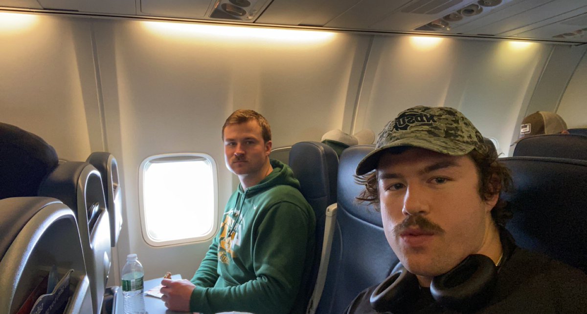 jkava8's tweet photo. Almost a decade after our first road trip (Shanley 9A Bball vs GFRR… @ChaseMillerND ) @jake_reinholz and I will embark on our last road trip together. Time really does fly. #Bison #Deacons https://t.co/NlSV4HT2mL