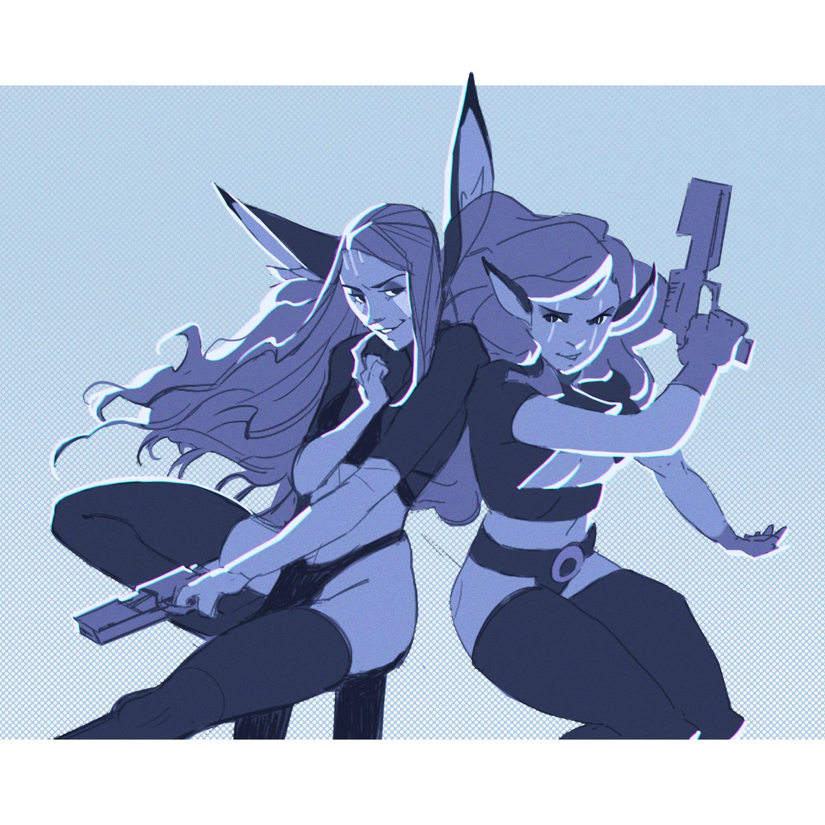 NaughtyDrawings's tweet photo. Nell found a new friend… 😳

I did this little sketch with a friend! 🌟I did Nell (on the left) and my friend did the cutie on the right. 👀
(He’s an awesome artist and I just love drawing stuff with this guy. 😌👌🏻) I hope you’ll enjoy our collaboration! ⚡️ https://t.co/XFqQ7dcL75