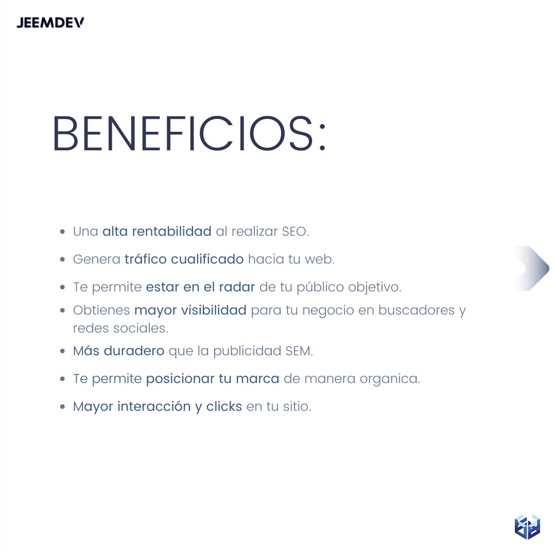 agencia_jeemdev's tweet photo. ❓ ¿POR QUÉ SEO EN SITIOS WEB?
#ecommerce #tiendaenlinea #paginaweb #desarrolloweb #emprendedoresmexicanos #negocio #empresamexicana #emprendedor #negocio #negociodigital #tienda #shop #seo #sem #posicionamiento #posicionamientodemarca #Search #sem #ads #marketing #inbound https://t.co/bP7dZBNeU5