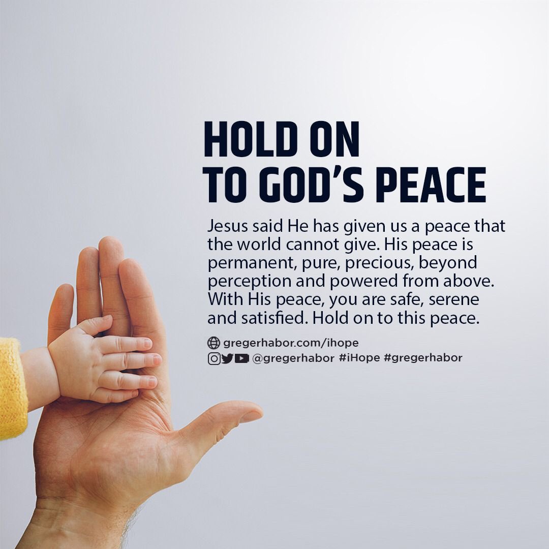 gregerhabor's tweet photo. What do you cherish?

Cherish PEACE!

PEACE is more valuable than a million bucks spent in the midst of conflict.

#gregerhabor #iHope #ihope #holdontopeace #peaceofgod #choosepeace #spokesman #godlypeace #dailyinspiration #inspirationalmessage https://t.co/XcJtVAhUfl