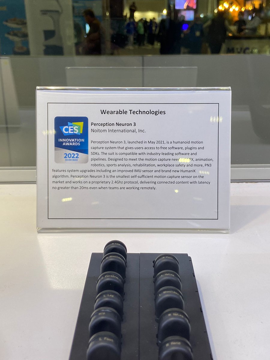 noitomocap's tweet photo. #CES2022 attendees, check out @Noitom’s #PerceptionNeuron3, an Innovation Award Honoree and the world’s smallest mocap system, on display at the Venetian Expo #MocapForAll https://t.co/IxxeDrvFOe