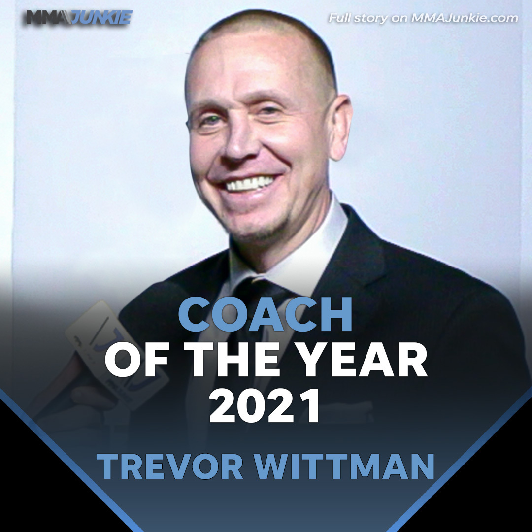 MMAJunkie's tweet photo. Trevor Wittman is MMA Junkie's Coach of the Year for 2021. 🏆

Wittman went 5-0 as chief corner in UFC title fights.

Full story: https://t.co/Va68jjuxZC https://t.co/XFpCkaw4BJ