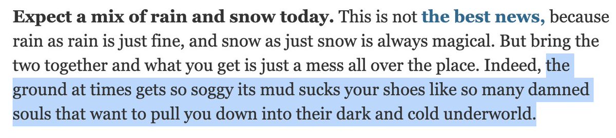 Today's #Seattle forecast calls for snow mixed with rain and I'm going to need more real-talk weather reports from <a href="/mudede/">Charles Mudede</a> in 2022, please and thank you <a href="/TheStranger/">The Stranger 🗞</a>.