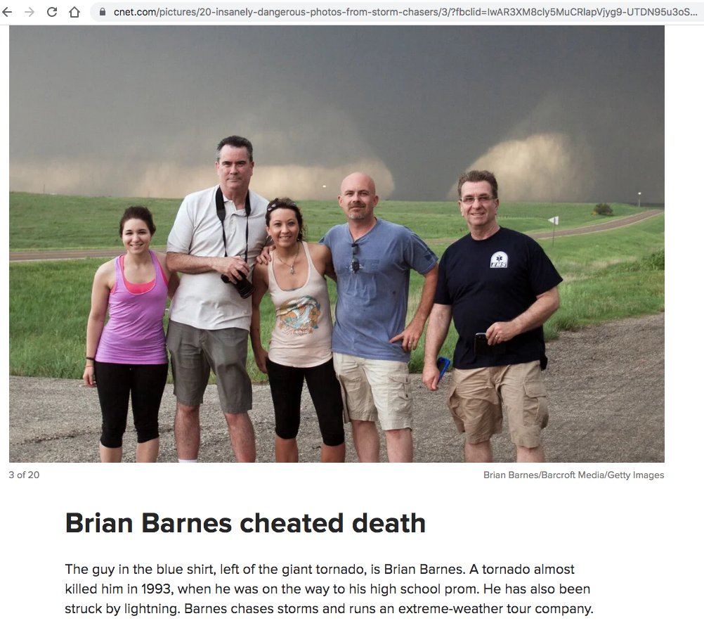BrianBarnesWX's tweet photo. I don't know that I've ever cheated death, but it's been close a few times. And this doesn't even mention the tsunami in Japan or that time when I made fun of my mom's potato salad! But cool, thanks @CNET! https://t.co/FZclBPBtB3