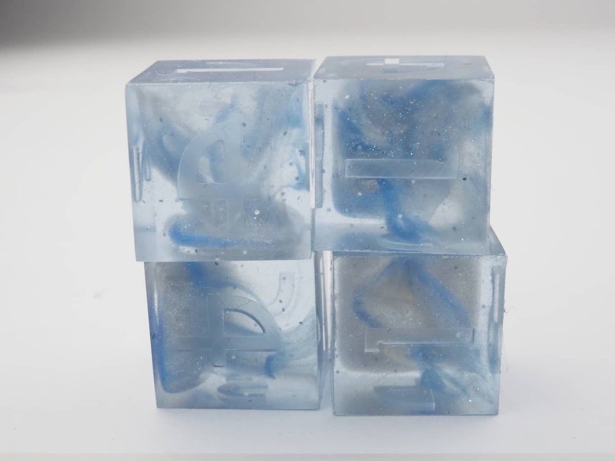 CatInTheDiceBag's tweet photo. Here are some more "#Dunamancy #Nightsky" #dice. Inside of the #resin are some #glitter flakes for the #stars and some silver and blue swirls, which give you the mote of possibilities.
(Ad)
#handmadedice #dnd #dnd5e #diceset #epoxy #rpg #ttrpg #würfel https://t.co/0oiov5X3Ih