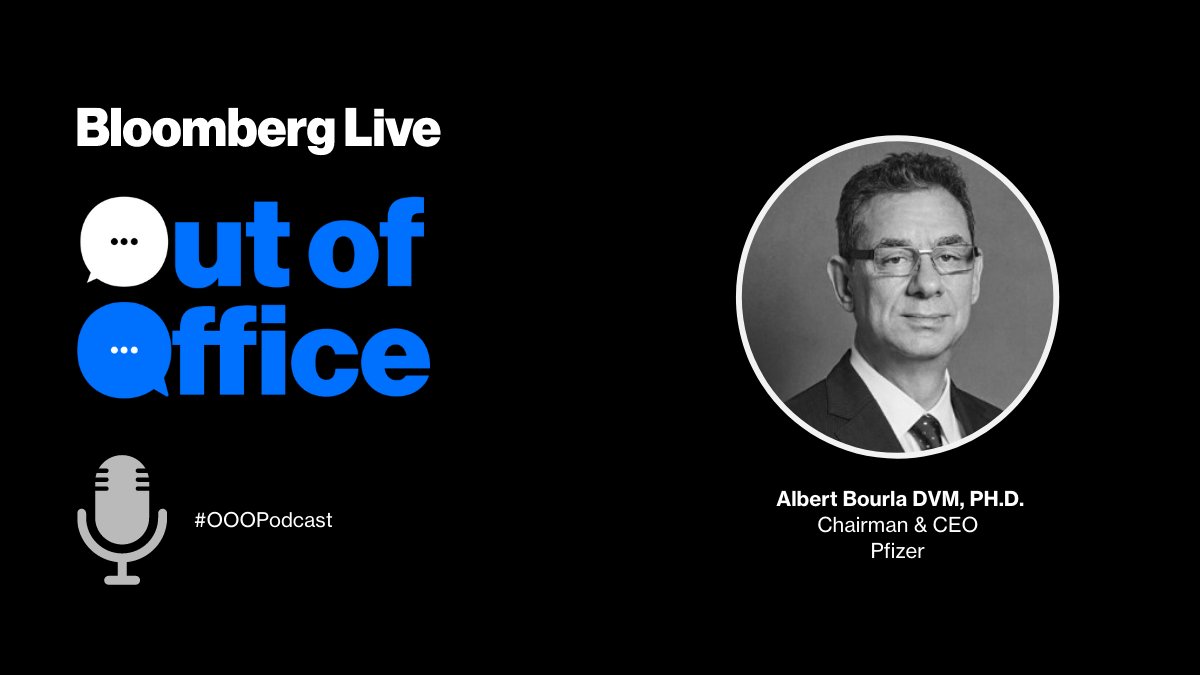 BloombergLive's tweet photo. Have you listened to the latest episode of the #OOOPodcast? Tune into @NsawyerTV's conversation with @pfizer Chairman & CEO @AlbertBourla where they discuss the moment he learned Pfizer had successfully created the Covid-19 vaccine. ποΈhttps://t.co/OdXiwDcRBd https://t.co/vpJBfs9Faw