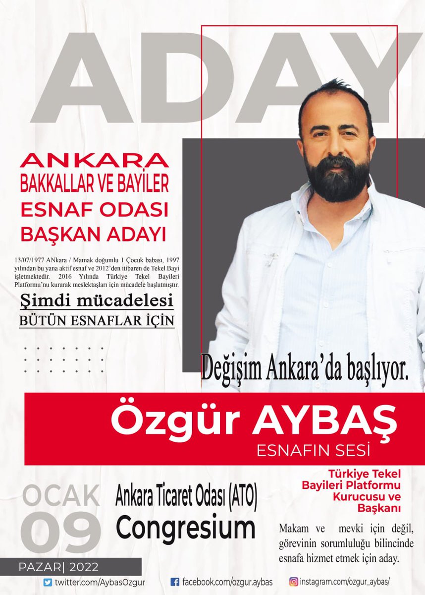 AybasOzgur's tweet photo. 9 ocak Pazar günü ATO kongre binasına Avukat dostlarımın desteğine ihtiyacım var sizleri davet ediyorum. Seçim gününe https://t.co/THcnQCoHAX