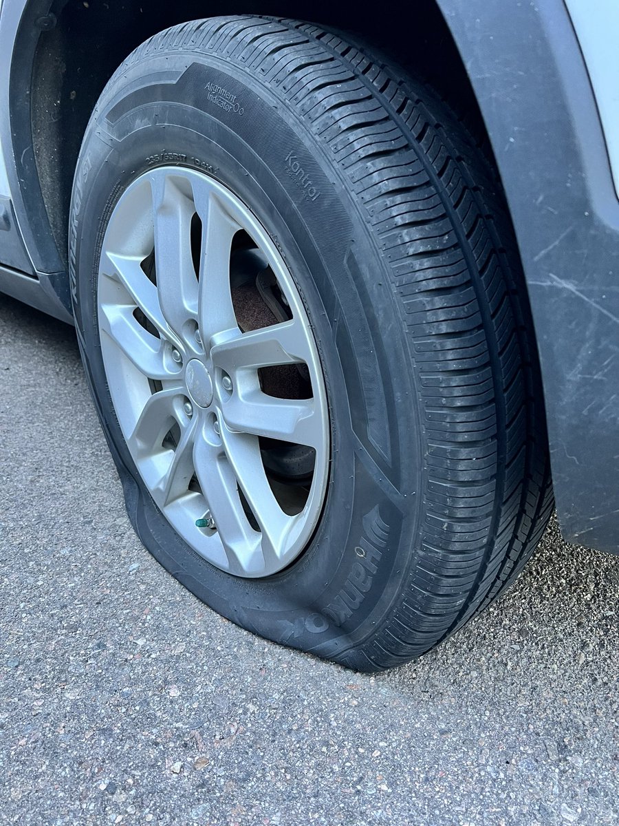 _caitlinnlee's tweet photo. @kelsmath That was literally me last week! I thought my tire pressure alert was just because it was cold out 😬 https://t.co/d8CGEGhCdl