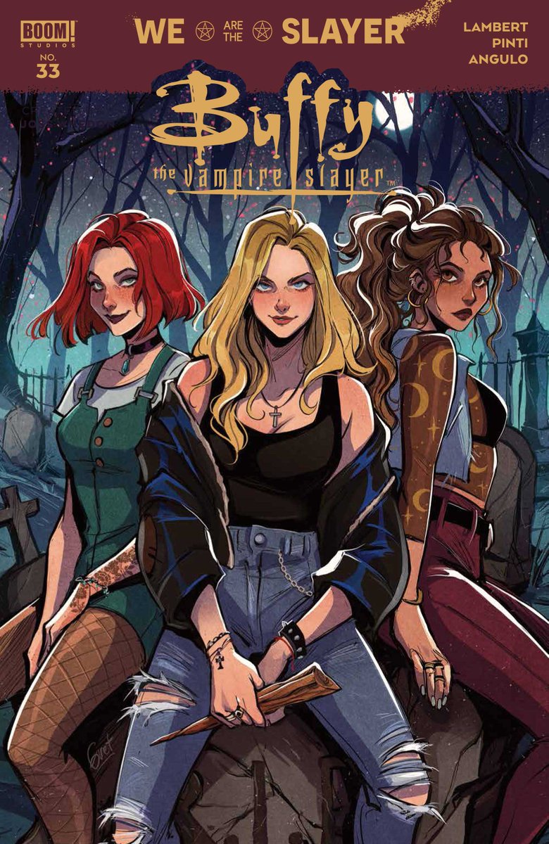 Gretlusky's tweet photo. Here's my variant cover for Buffy the Vampire Slayer #33, out today! 🦇✨ @Jeremy_Lambert @boomstudios https://t.co/ioZnenwu5M