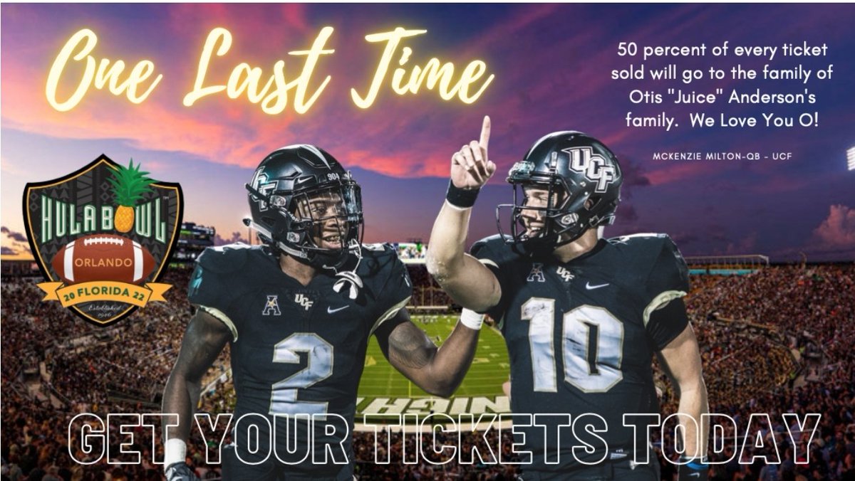 therealBeede's tweet photo. This is special: Thanks to the @Hula_Bowl and @McKenzieMil10, 50% of all ticket sales from this website will be donated to the family of Otis Anderson: https://t.co/LLifaUf1a5 https://t.co/SpdKRU1tv9