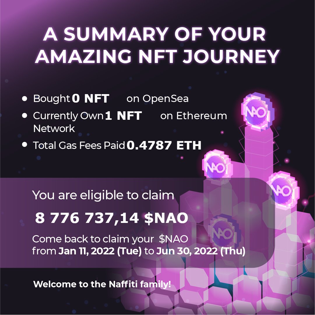 Andybtc2027's tweet photo. Just secured my claim for the $NAO DAO airdrop! Simply Connect your wallet, register, and be eligible to Claim $NAO tokens! https://t.co/4AuGMh0VSd #𝗖𝗹𝗮𝗶𝗺𝗡𝗔𝗢! #OpenSea #NFTCommunity #NFTs https://t.co/y9AEcFjHLC