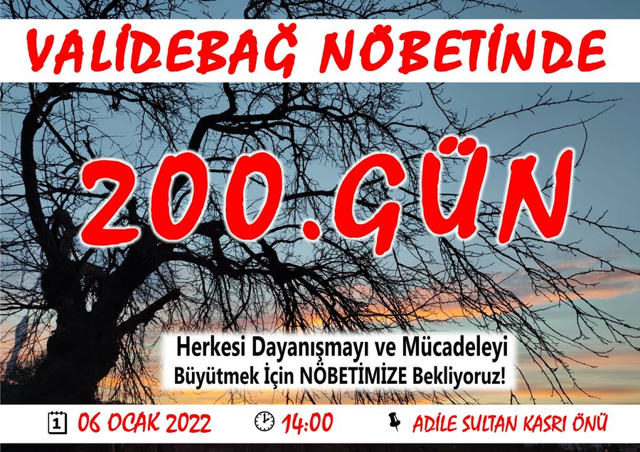 fulyakomsuagi's tweet photo. "Validebağ direnişine destek için; 6 Ocak Perşembe günü, saat 14.00'de, Adile Sultan Kasrı önünde buluşalım."
#Validebag direniyor ! https://t.co/vP88wParEU