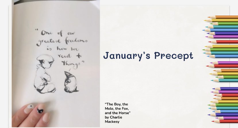 Beginning the first day back from winter break with our Monthly Precept pulled from a classic by Charlie Mackesy ❣️<a href="/HaltonDSB/">HDSB</a> <a href="/HDSBLiteracy/">HDSB Literacy</a> <a href="/PalermoPS/">Palermo Public School</a>