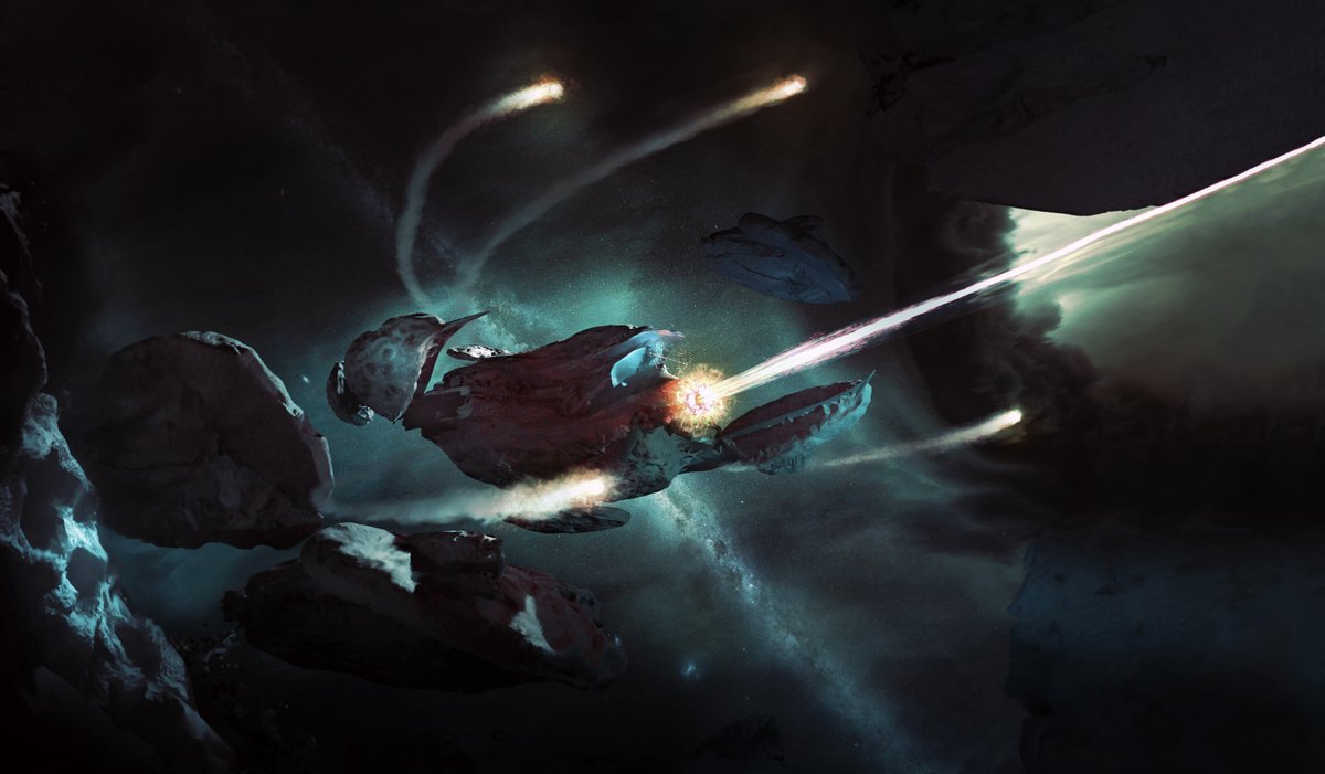No one is guaranteed safety casually navigating an asteroid field. Lurking in plain sight may be a potential ambush from the Tufa Feist, a powerful, blitz-styled combat platform with local stone material and camouflage abilities.

→ bit.ly/3IBRHEZ