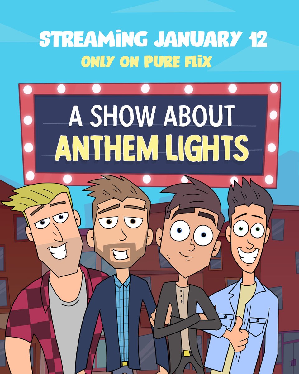 anthemlights's tweet photo. Our big news is finally out 🎉 Our new animated series “A Show About Anthem Lights” is coming to @PureFlix on January 12th! We’ve had SO much fun working on this and can’t wait for you to watch — check out the first episode for FREE at https://t.co/o3jzpdfCp6 https://t.co/1HvKuwzyEw