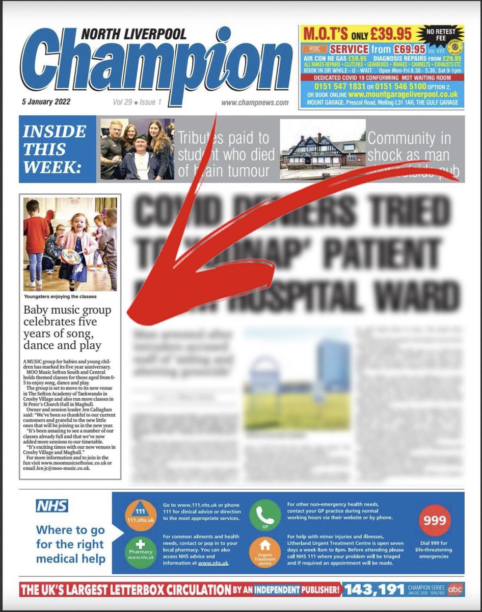 mooseftonsc's tweet image. 😁  #HAPPY NEWS! 😁 

We&apos;re on to the front page of North #Liverpool @champnews 📰!!!... watch out for it dropping through your door!!! 
 For more information on our classes visit moomusicseftonsc.co.uk or for bookings visit bookwhen.com/moomusiccwfm