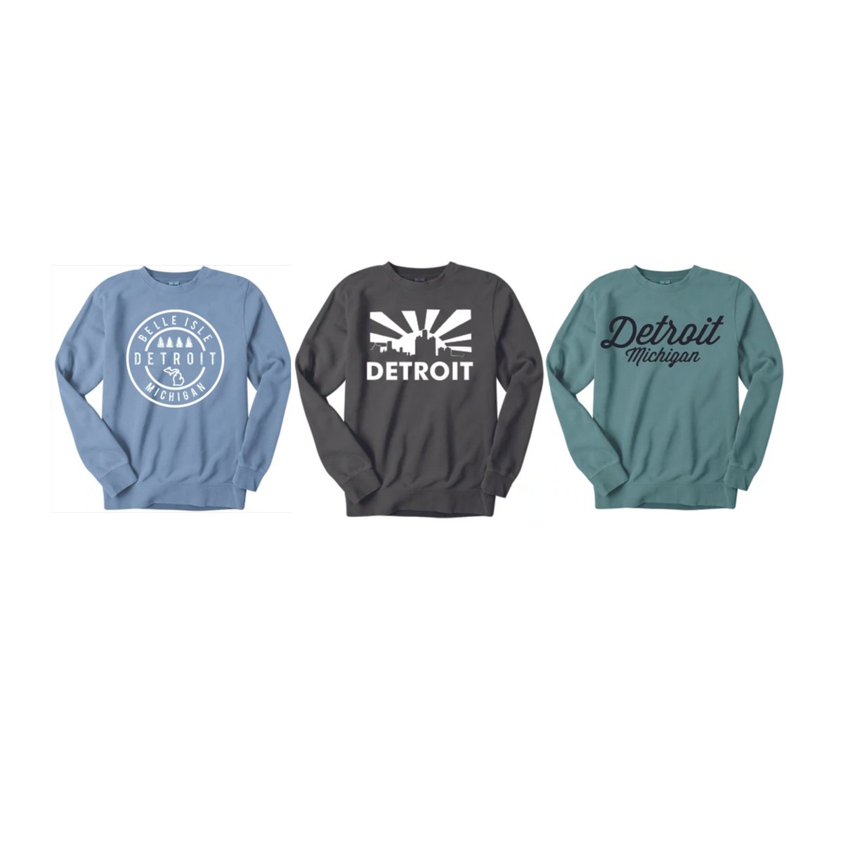DetroitStreet's tweet photo. Detroit's Favorite Sweatshirts are BACK! Check out our website, and SAVE 35% off your order with Discount Code: JAN35NOW https://t.co/APpMjxphTt