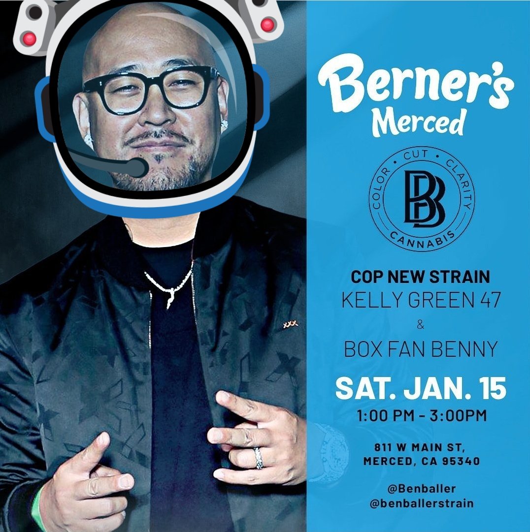 BernersInMerced's tweet photo. 🗣️ REMINDER ‼ 🗣️

THE BIG BRO @BENBALLER WILL BE MAKING HIS WAY TO MERCED ON THE 15TH ‼ 👀

MARK THOSE 👉 🗓 👈

👨‍🚀

🍪💪

#BERNERSMERCED #BBDTS #SKYPACKFARMS https://t.co/kNrZmKLieo
