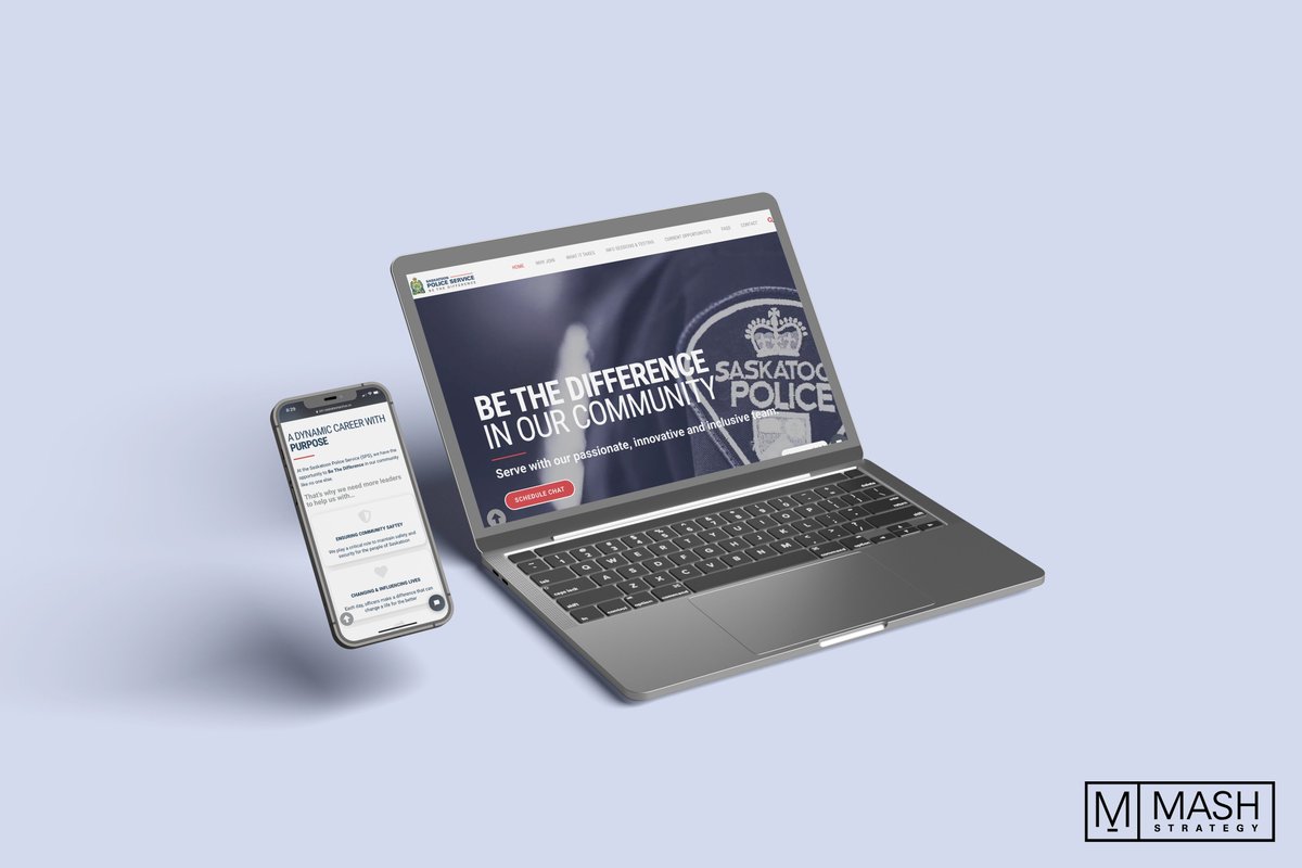 MashStrategyCA's tweet photo. Saskatoon Police needed a new recruitment website… so we made an interactive site to help potential candidates through the process!

Take a look at the site here 👉https://t.co/jXL1xWDDRB https://t.co/8WMLemHVNq