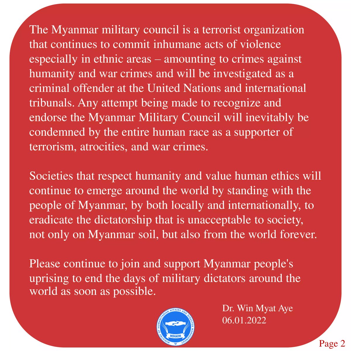 The Cambodian people have strongly condemned Cambodian Prime Minister Hun Sen's efforts to recognize the Myanmar military council &amp; warn that the move does not represent Cambodia. 
A joint statement from Myanmar and Cambodian CSOs is available in bit.ly/JSHunSen