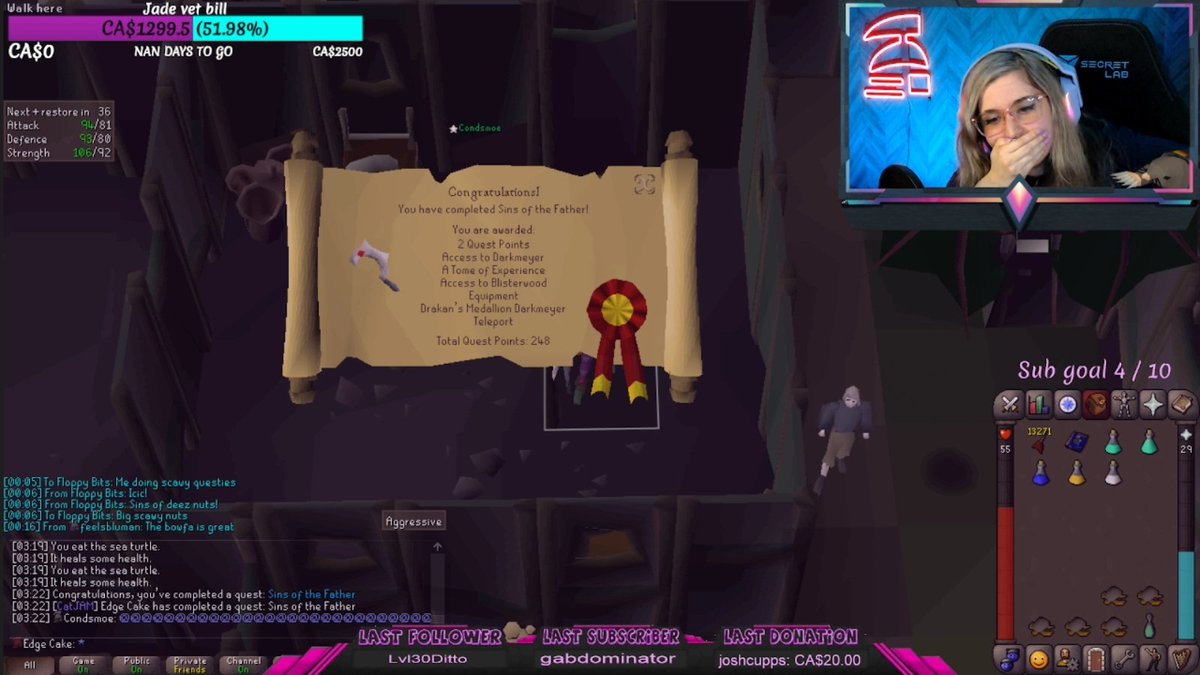 kimmynator's tweet image. How did I do it???? (HCIM btw)😏
#osrs #rs #hcim #twitch