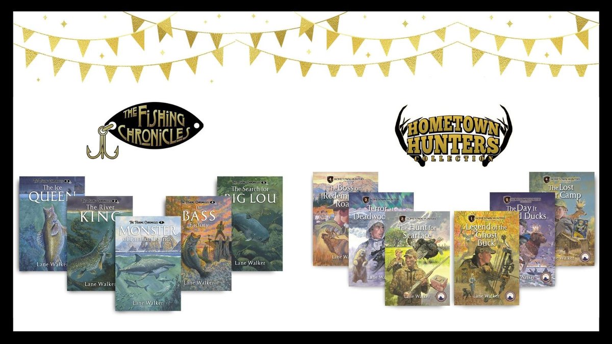 LaneWalkerBooks's tweet photo. Are you looking for new books in the new year?! We have you covered! These award-winning adventure series are perfect for any reader 8 - 14! #hunting #fishing #books #AdventureTime #outdoor #outdoorfun https://t.co/syd3VAoW5G https://t.co/u9u9fBFGhc