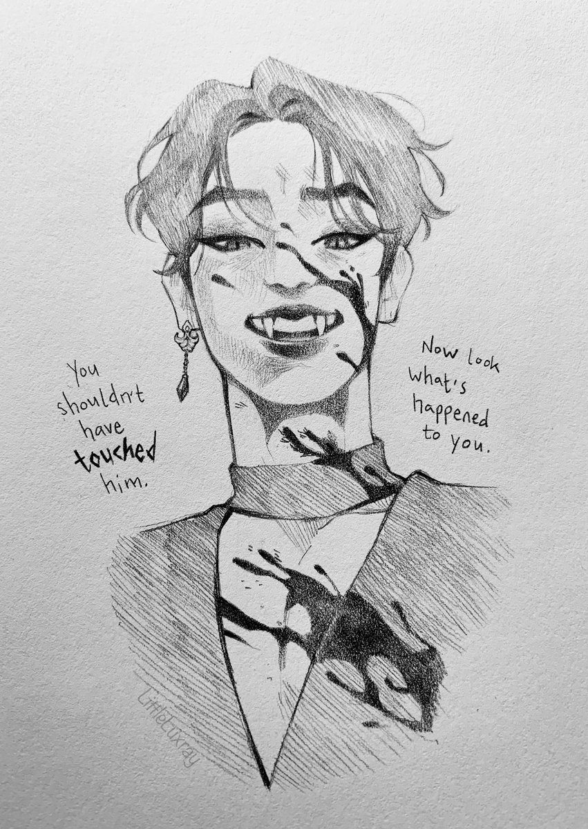 [Vampire AU] Jin to what people who hurt Jk see, vs what Jk sees - he has no idea 🔪 