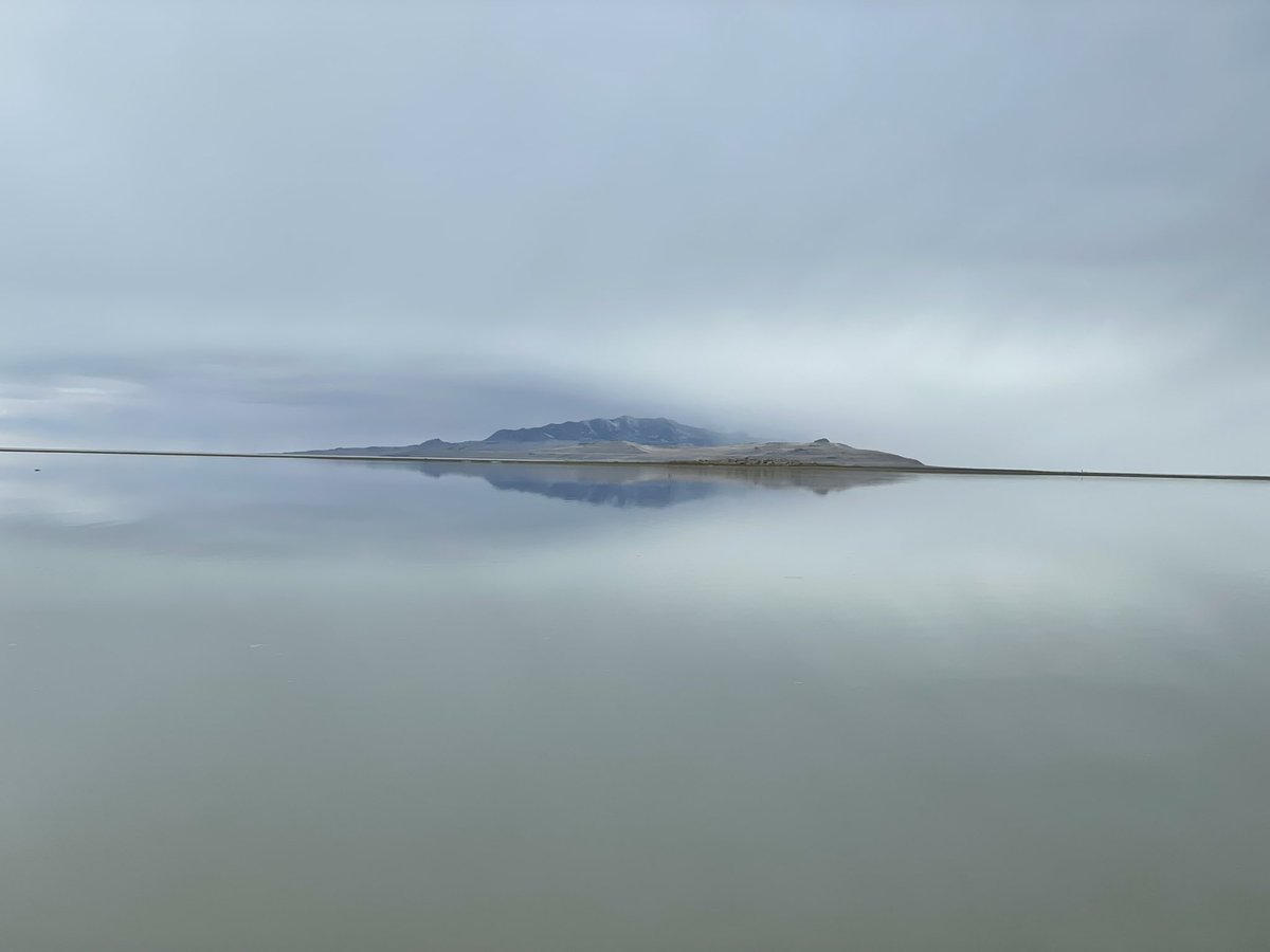 LincolnGraves's tweet photo. A dreary, but gorgeous day at Antelope Island State Park. Gray waters from the Great Salt Lake blend in with the gray skies above. #utah #utwx https://t.co/8O1THBppt0
