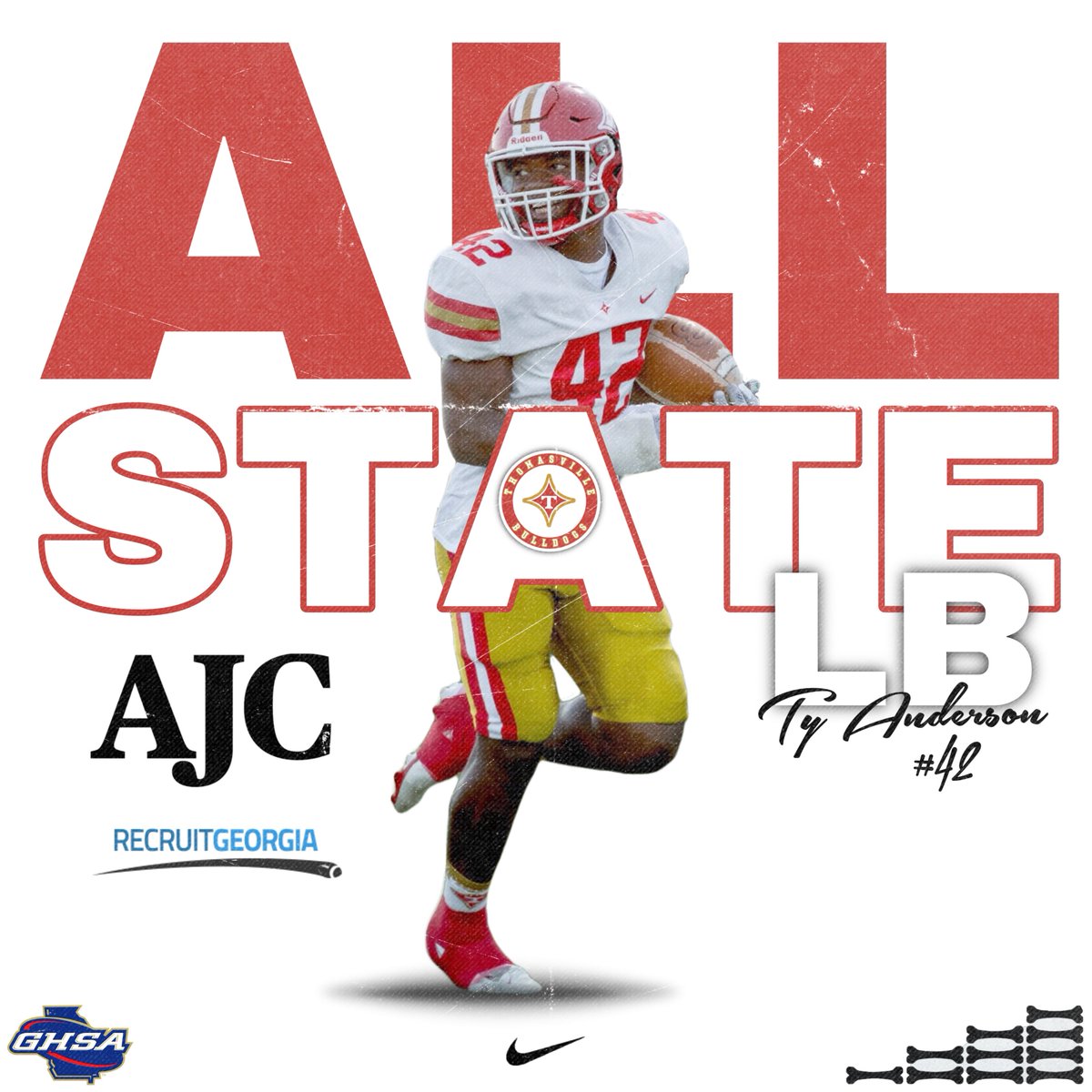TvilleDogsFB's tweet photo. Congratulations to Ty Anderson @42tyanderson for being selected to the Class AA All-State Team by the AJC and Recruit Georgia! #dogsontop https://t.co/aMfyLdSu0D