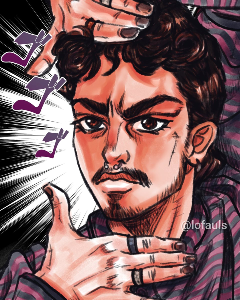 Lofauls's tweet photo. My friend as a jojo character :p
.
.
#jojosbizarreadventure #csp #digitalillustration #copicbrush #digitalartwork https://t.co/uHa2tSUzYJ