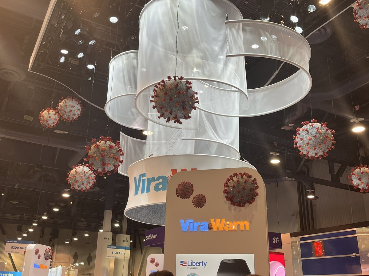 Too soon?  Covid virus inspired lighting fixtures... but kinda want the product for home use.  50/50 on this one.   #CES2022