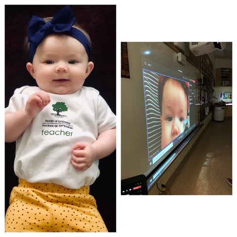#HappyNewYear!
We are excited for this new year with program lessons continuing &amp; new ones starting up. Looking forward to more updates on our Roots of Empathy 'Tiny Teachers' (#babies) and program students! We love getting update images like these ones of Baby Maggie 💚#Charity