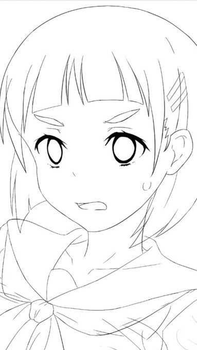 線画途中だけど進捗UPでお絵描きしてますよアピール。今週末で仕上げますよー╭( ・ㅂ・)و ̑̑ グッ 