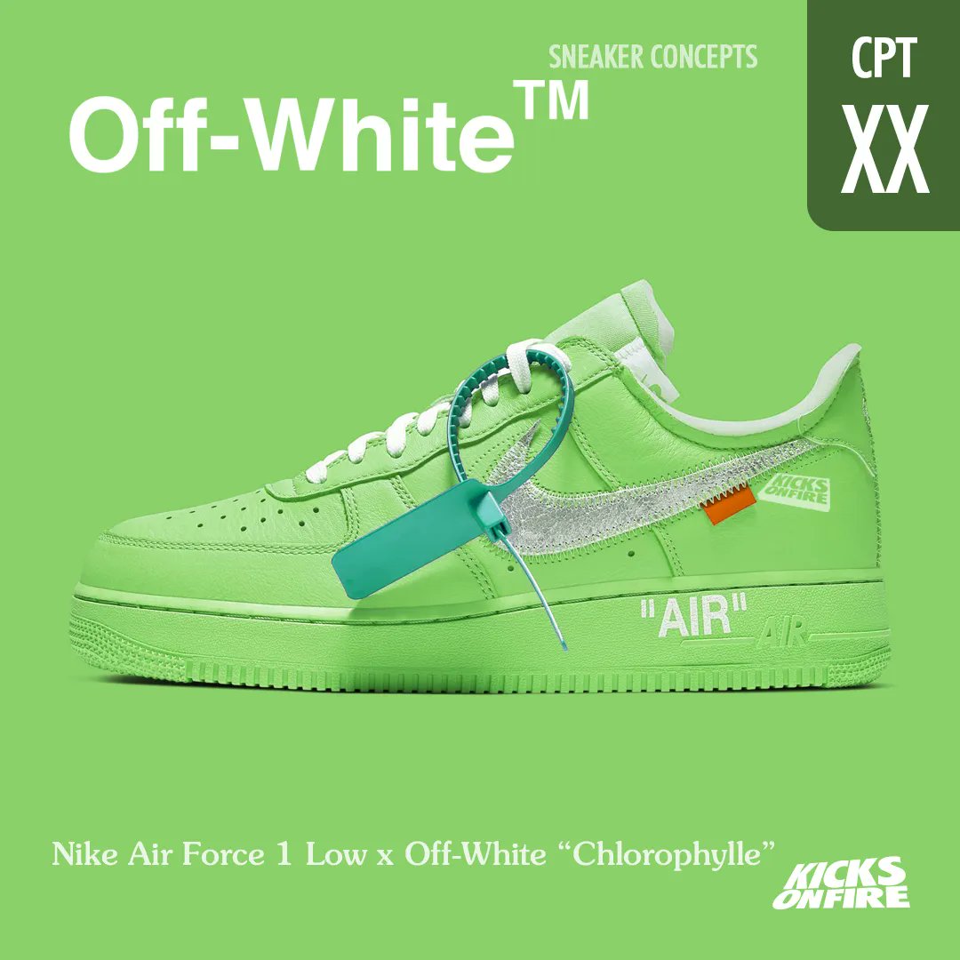kicksonfire's tweet photo. SNEAKER CONCEPTS: Nike Air Force 1 Low x Off-White “Chlorophylle” 🍃 https://t.co/unTjvuF2wU