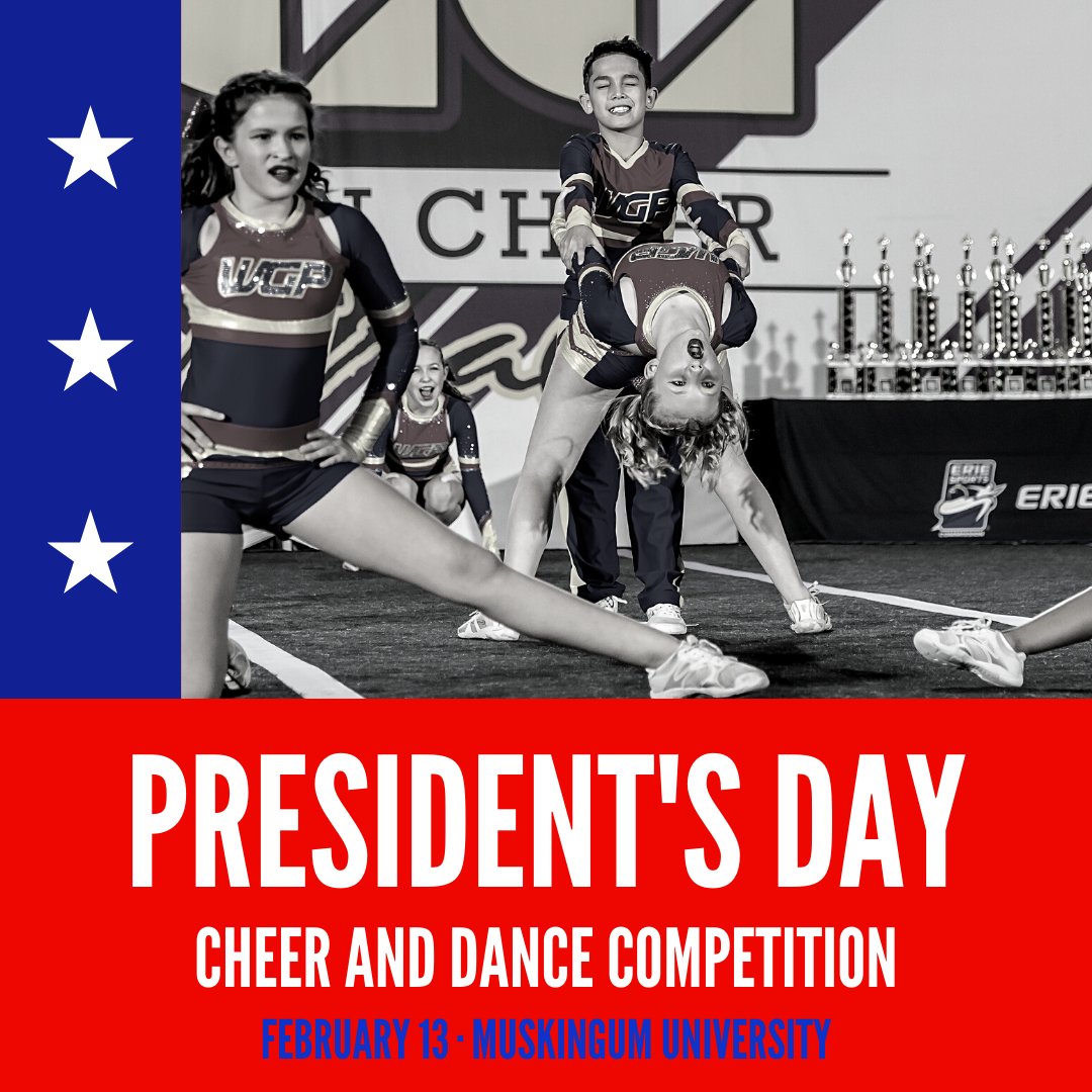 The President's Day Cheer and Dance Competition will be held at Muskingum University on February 13th. It's a One Finals Cheer and Dance Bid event, be sure to register soon!