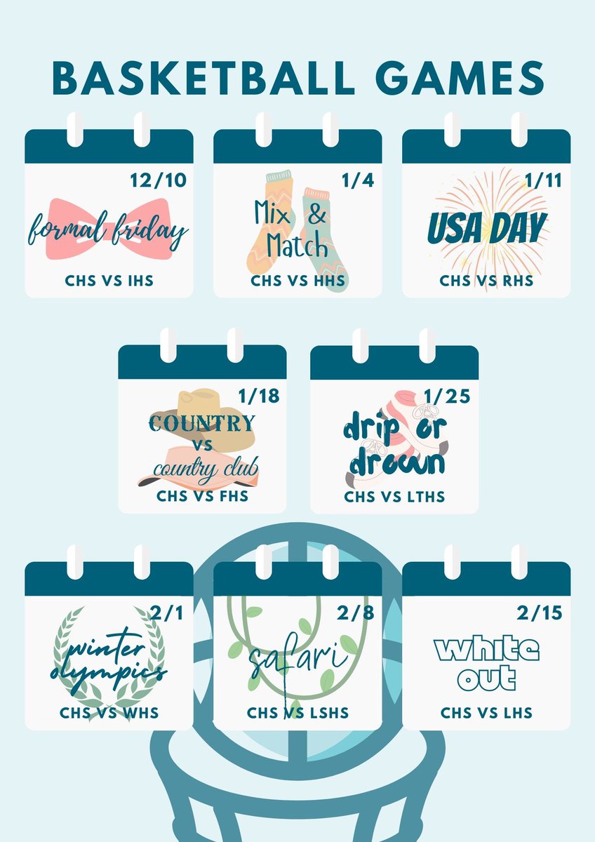 Varsity Basketball Game Dress Up Days!! 🏀📆