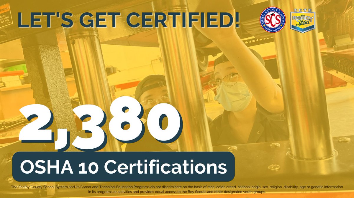 MSCS_CCTE's tweet image. Students are making major strides to get certified before the end of the school year! We're already at 2,380 OSHA 10 certifications! @SCSK12Unified students continue to push through and #LetsGetCertified #CCTEReadyGrad