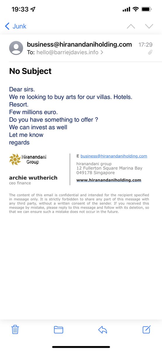 barriejdavies's tweet image. Best spam email of 2022 #spamemail #email #art