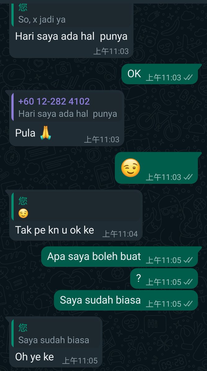 PingSimlovesCok's tweet photo. When I didn't feel anything when M new hired no show for work.
A typical M.😂
#Malaysia https://t.co/zOCXCehC0w