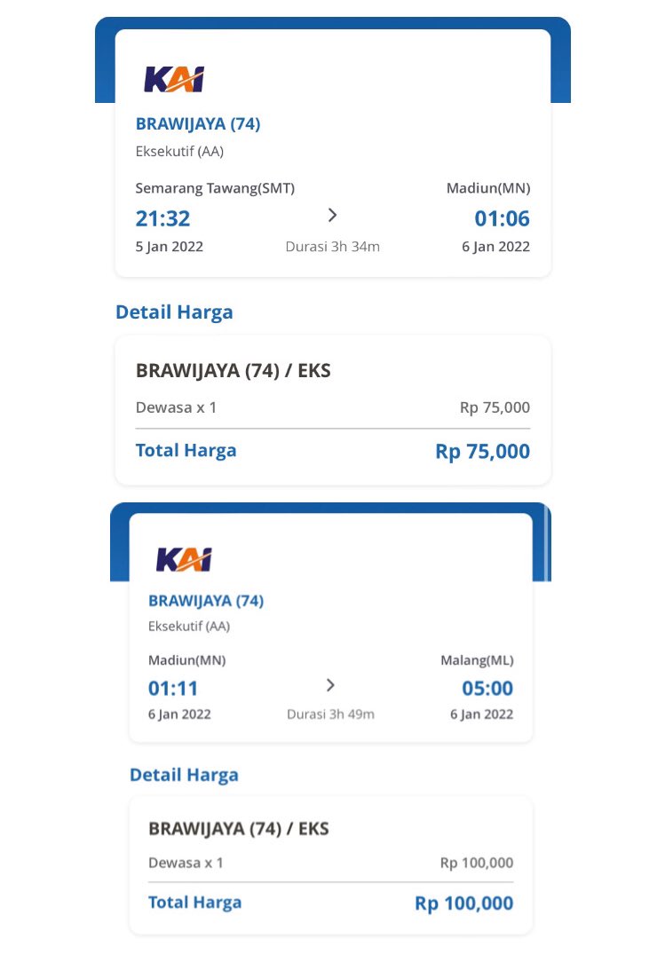 Travel hacks : Dari harga normal Semarang-Malang kelas eksekutif 555rb, cuma bayar 175k.