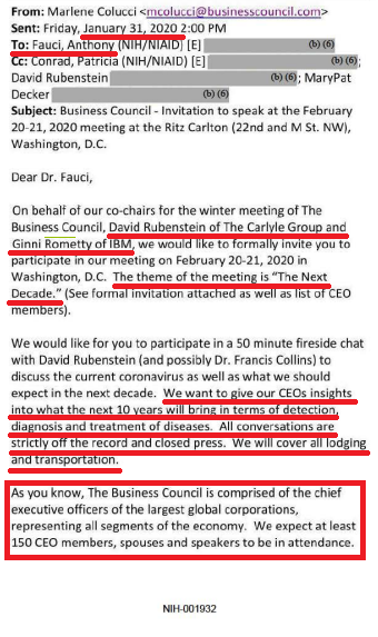 Philip_A_Gibson's tweet photo. If you're wondering why I'm focusing on Rubenstein see 🧵1
🐇🕳️ started w/ Fauci email Jan. 2020 inviting him to a private dinner "off record" to give "CEOs insights into what the next 10 years will bring in terms of detection, diagnosis and treatment of diseases"
☮️ out
🧵21 https://t.co/pCrBlIA2wm