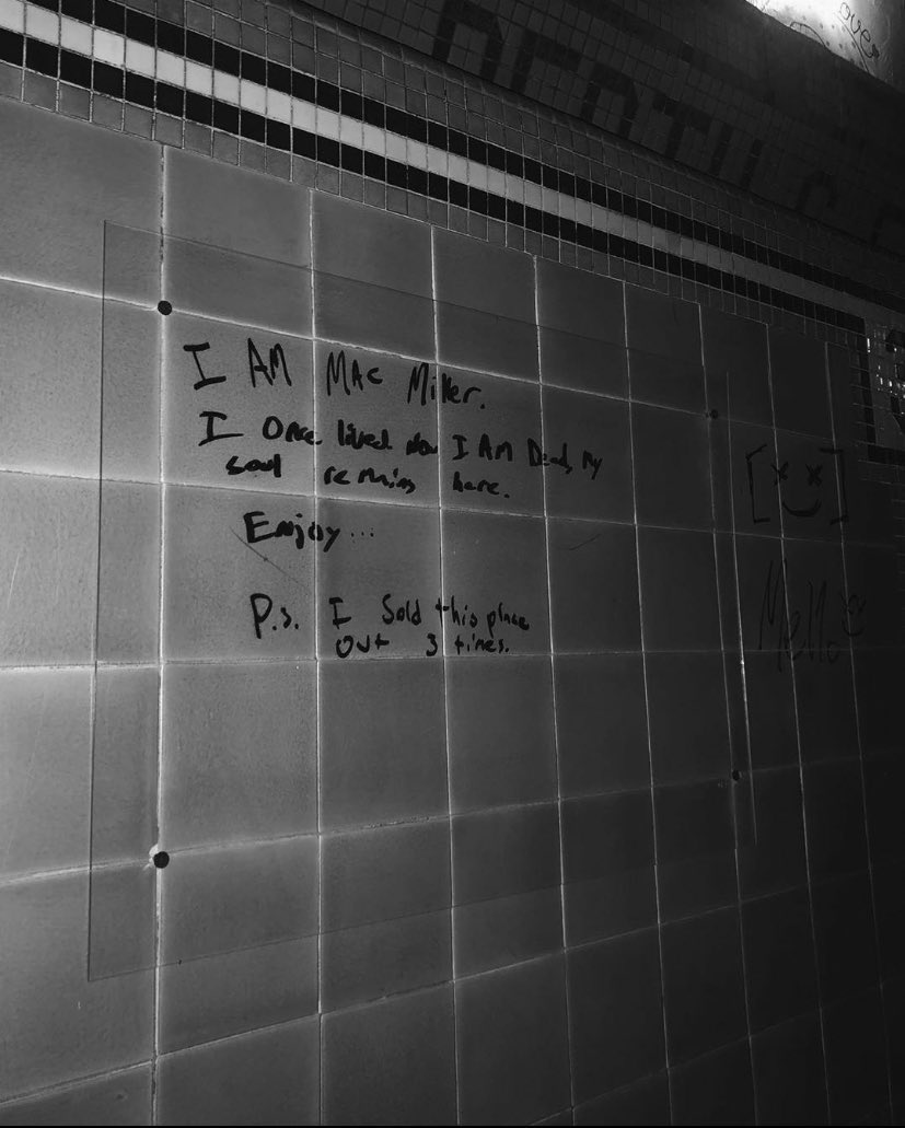 100GranKids's tweet image. The note Mac Miller left on the wall of the Rave/Eagles Club ❤️🕊