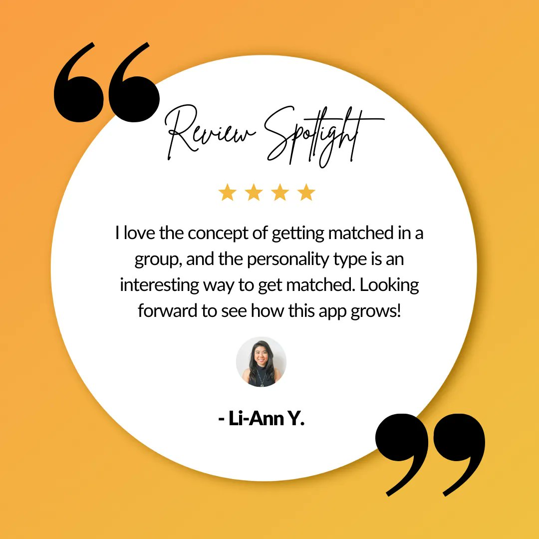 we3app's tweet photo. Thank you Li-Ann for this stellar review! Meet new people in your area by visiting https://t.co/hWIc0l3wvs #friendshipapp #meetnewpeople https://t.co/htqLnBVRQ7